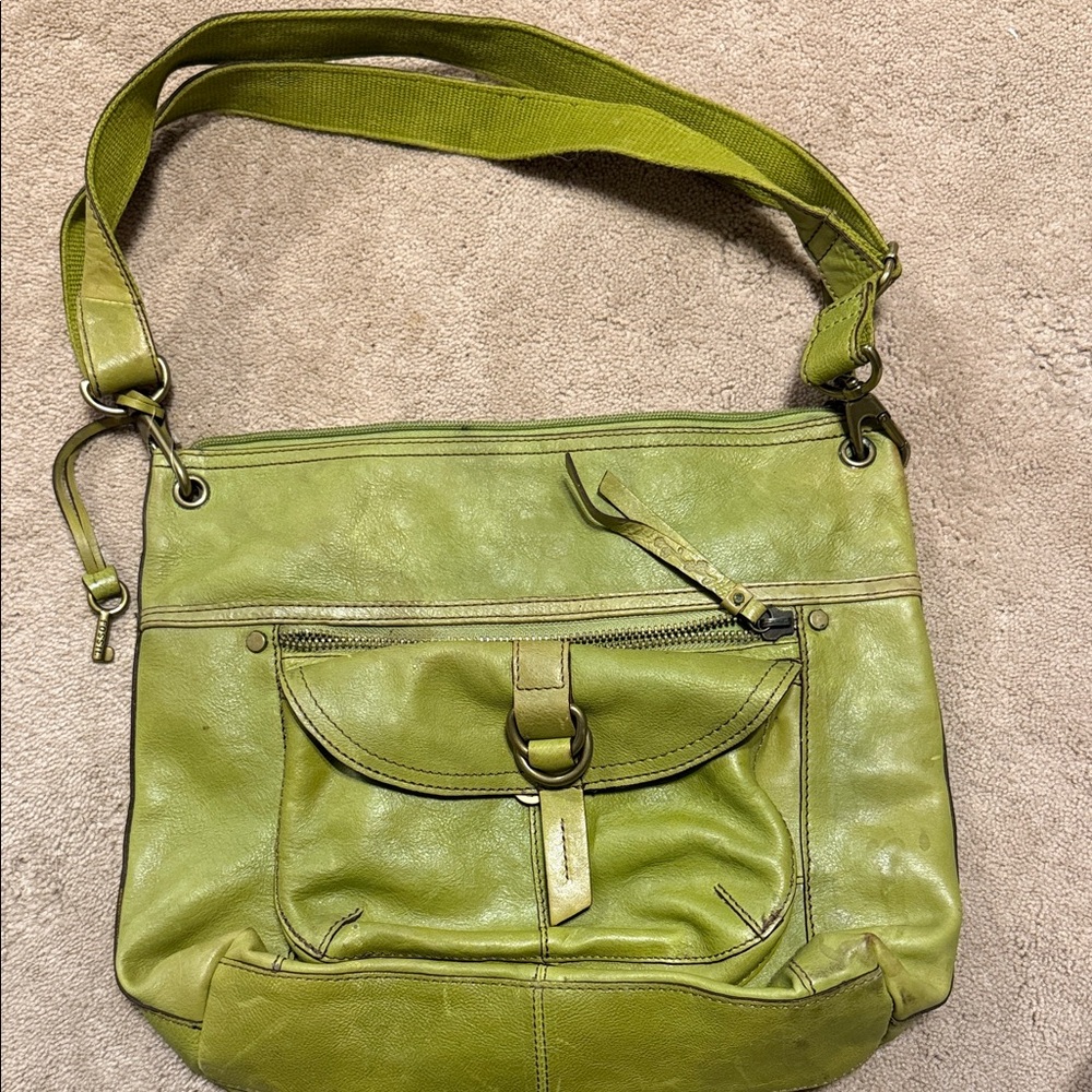 Green Leather Shoulder Bag